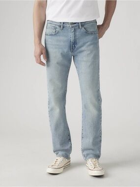 Levis 505 Jeans High Waist Straight Leg Light Blue Denim Distressed Unisex 32 34